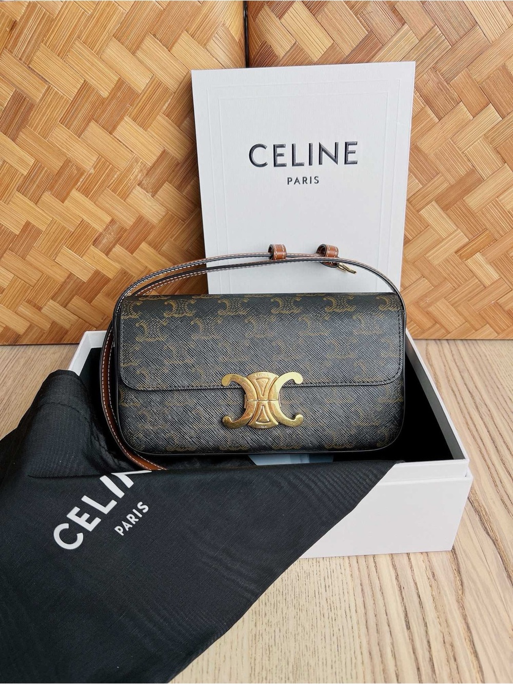 Celine Triomphe Canvas Claude East-West Shoulder Bag